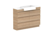 ADP Glacier Semi-Recessed All Drawer Trio Freestanding - 1200mm / Stone Benchtop / Centre Bowl