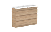 ADP Glacier Semi-Recessed All Drawer Trio Freestanding - 1200mm / Stone Benchtop / Double Bowl