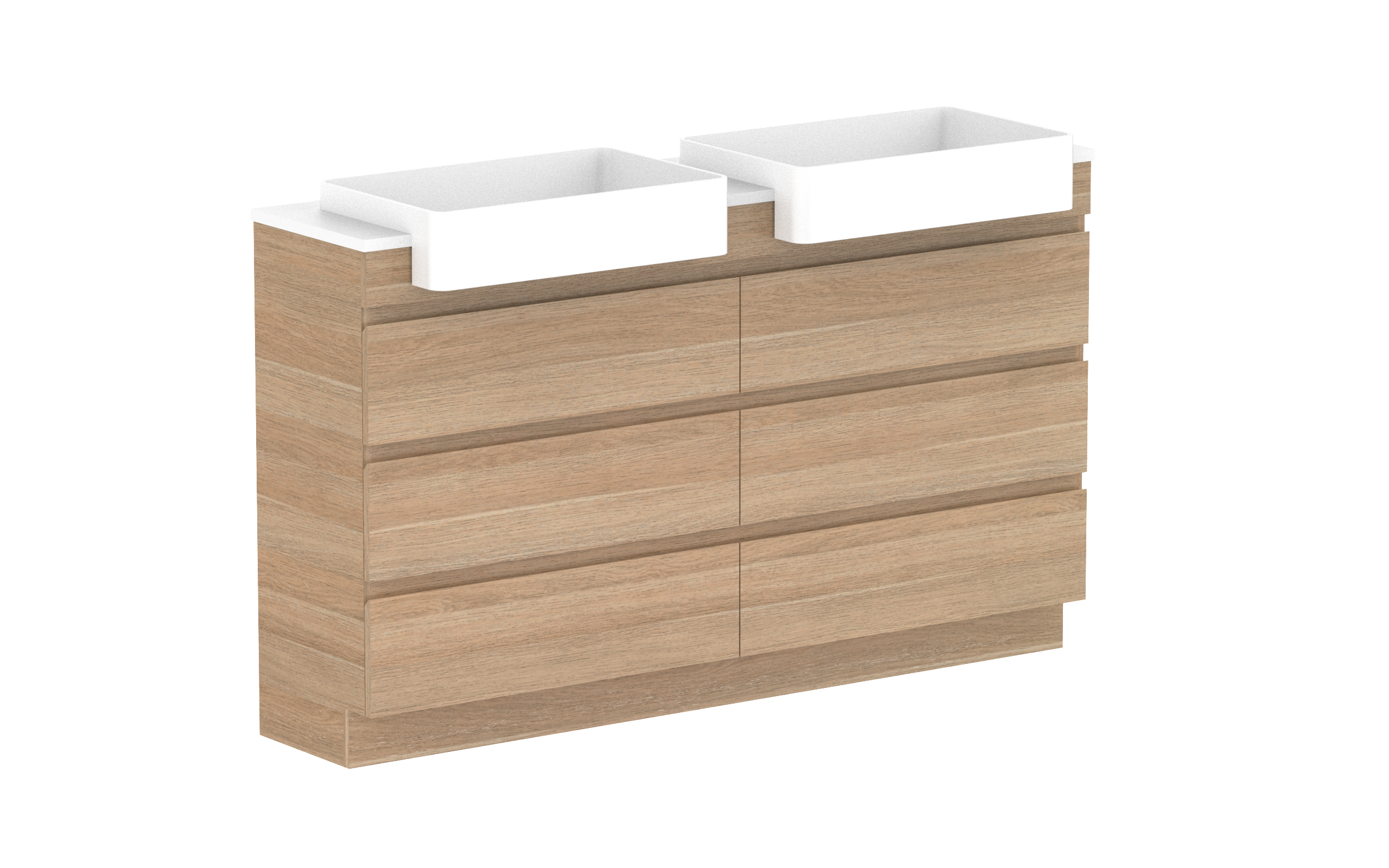 ADP Glacier Lite Semi-Recessed All Drawer Trio Freestanding