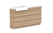 ADP Glacier Semi-Recessed All Drawer Trio Freestanding - 1500mm / Stone Benchtop / Left Hand Bowl