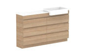 ADP Glacier Semi-Recessed All Drawer Trio Freestanding - 1500mm / Stone Benchtop / Right Hand Bowl