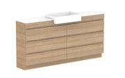 ADP Glacier Semi-Recessed All Drawer Trio Freestanding - 1800mm / Stone Benchtop / Centre Bowl