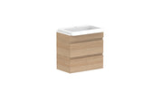 ADP Glacier Semi-Recessed All Drawer Twin Wall Hung Vanity - 600mm / Stone Benchtop / Centre Bowl