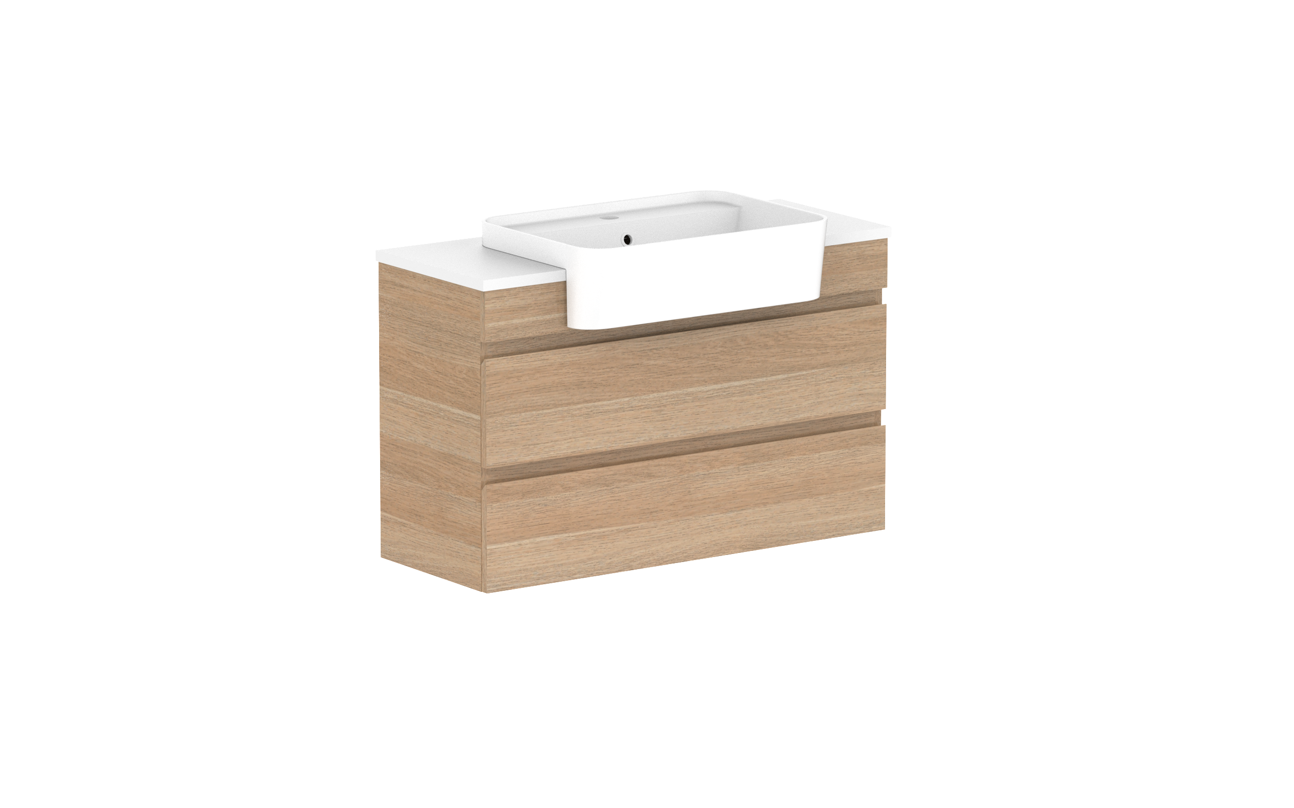 ADP Glacier Lite Semi-Recessed All Drawer Twin Wall Hung Vanity