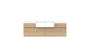 ADP Glacier Semi-Recessed All Drawer Slim Wall Hung Vanity - 1200mm / Cast Marble Moulded Top / Centre Bowl