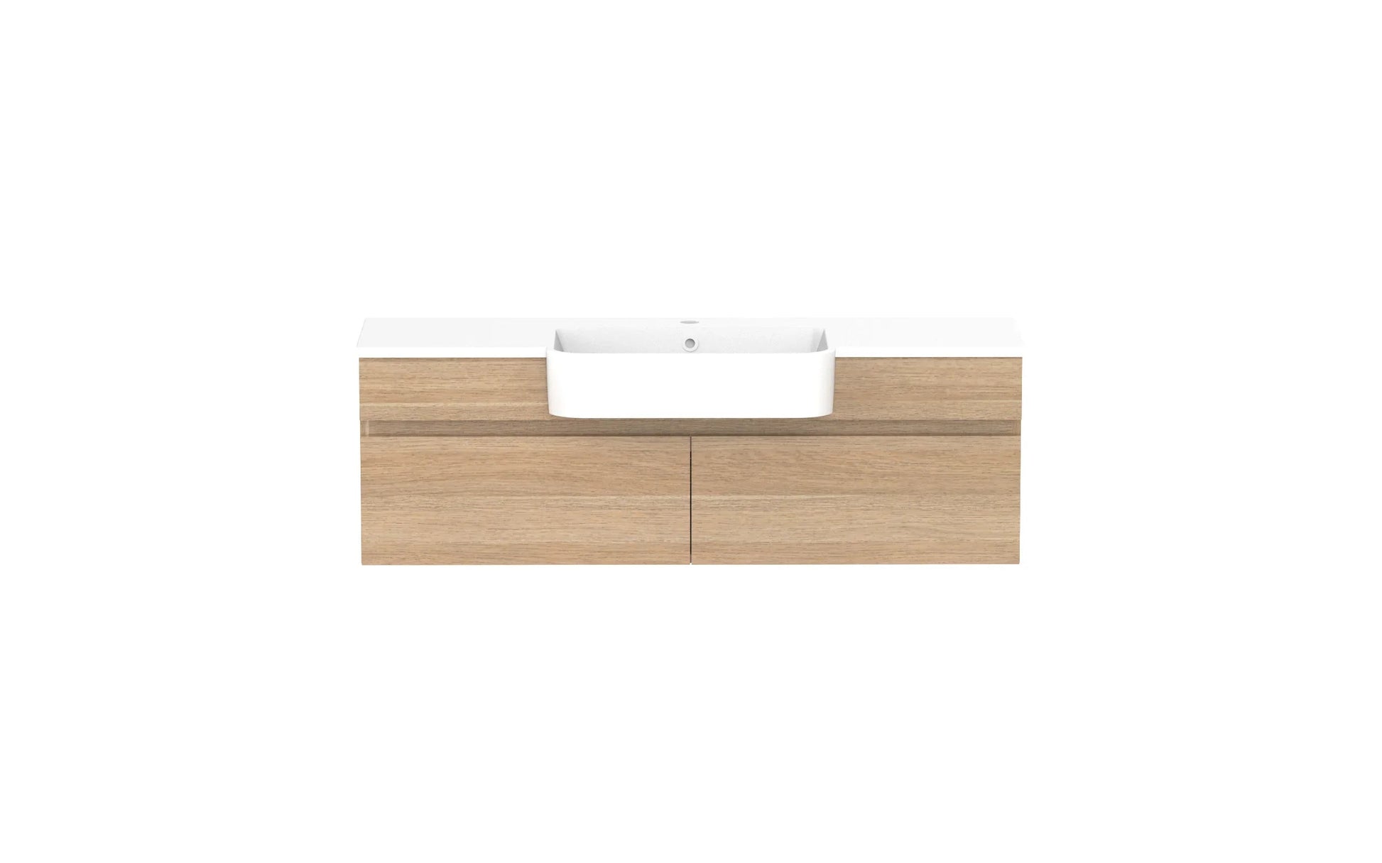 ADP Glacier Semi-Recessed All Drawer Slim Wall Hung Vanity - 1200mm / Cast Marble Moulded Top / Centre Bowl