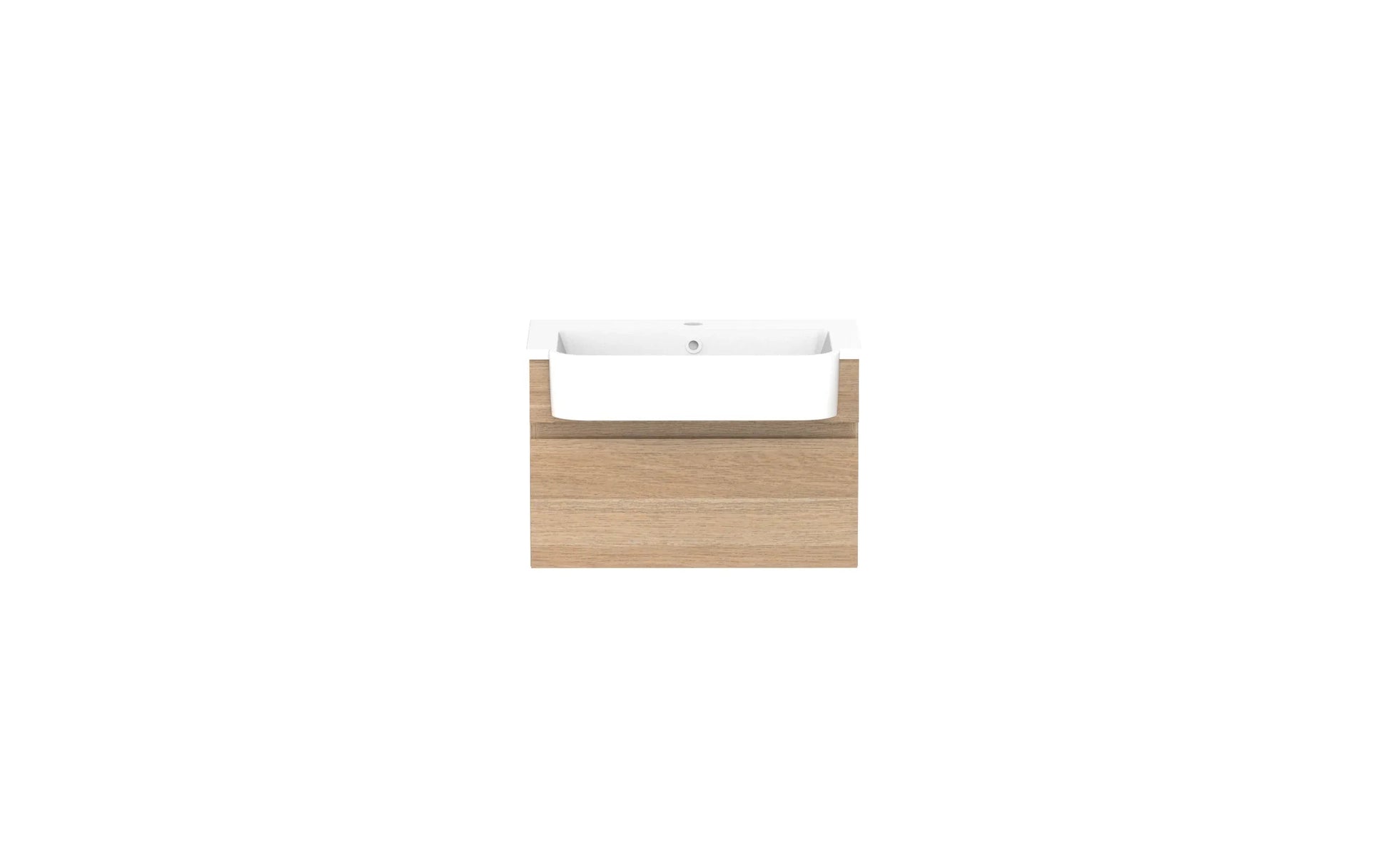 ADP Glacier Semi-Recessed All Drawer Slim Wall Hung Vanity - 600mm / Cast Marble Moulded Top / Centre Bowl