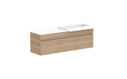 ADP Glacier Semi-Recessed Door and Drawer Slim Wall Hung Vanity - 1200mm / Stone Benchtop / Right Hand Bowl