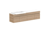 ADP Glacier Semi-Recessed Door and Drawer Slim Wall Hung Vanity - 1500mm / Stone Benchtop / Left Hand Bowl