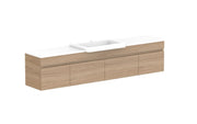 ADP Glacier Semi-Recessed Door and Drawer Slim Wall Hung Vanity - 1800mm / Stone Benchtop / Centre Bowl