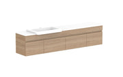 ADP Glacier Semi-Recessed Door and Drawer Slim Wall Hung Vanity - 1800mm / Stone Benchtop / Left Hand Bowl