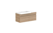 ADP Glacier Semi-Recessed Door and Drawer Slim Wall Hung Vanity - 900mm / Stone Benchtop / Left Hand Bowl