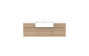 ADP Glacier Semi-Recessed Door and Drawer Slim Wall Hung Vanity - 1200mm / Cast Marble Moulded Top / Centre Bowl