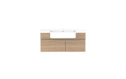 ADP Glacier Semi-Recessed Door and Drawer Slim Wall Hung Vanity - 900mm / Cast Marble Moulded Top / Centre Bowl