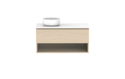 ADP Glacier Shelf Slim Wall Hung Vanity - 1050mm / Stone Benchtop / Left Hand Bowl