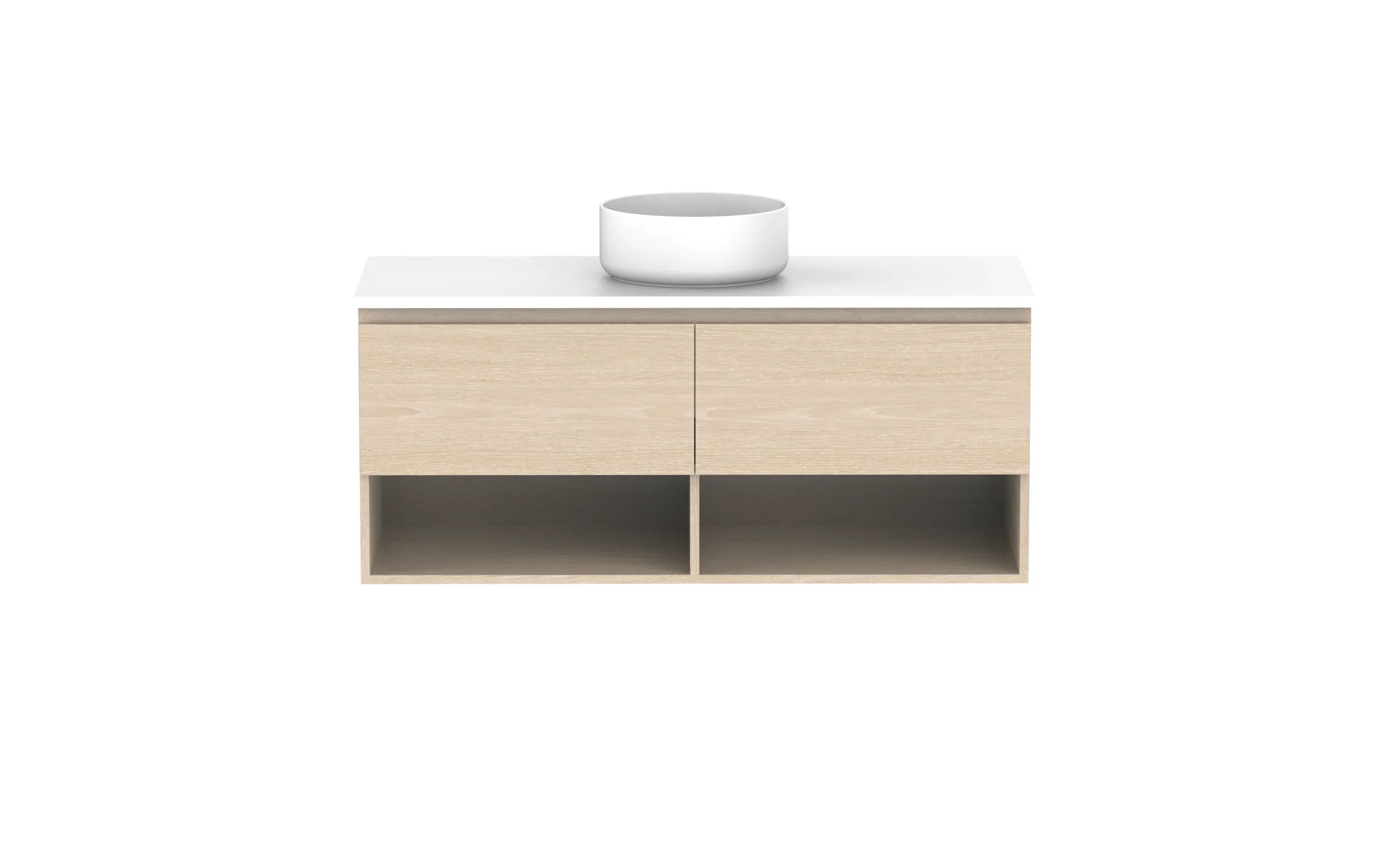 ADP Glacier Shelf Slim Wall Hung Vanity - 1200mm / Stone Benchtop / Centre Bowl