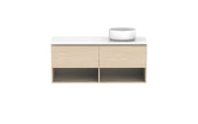 ADP Glacier Shelf Slim Wall Hung Vanity - 1200mm / Stone Benchtop / Right Hand Bowl