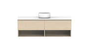 ADP Glacier Shelf Slim Wall Hung Vanity - 1500mm / Stone Benchtop / Centre Bowl