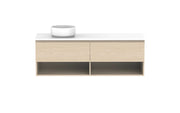 ADP Glacier Shelf Slim Wall Hung Vanity - 1500mm / Stone Benchtop / Left Hand Bowl
