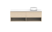 ADP Glacier Shelf Slim Wall Hung Vanity - 1500mm / Stone Benchtop / Right Hand Bowl