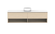 ADP Glacier Shelf Slim Wall Hung Vanity - 1800mm / Stone Benchtop / Centre Bowl