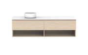 ADP Glacier Shelf Slim Wall Hung Vanity - 1800mm / Stone Benchtop / Left Hand Bowl