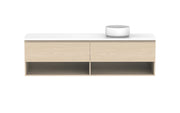 ADP Glacier Shelf Slim Wall Hung Vanity - 1800mm / Stone Benchtop / Right Hand Bowl