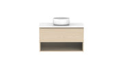ADP Glacier Shelf Slim Wall Hung Vanity - 900mm / Stone Benchtop / Centre Bowl