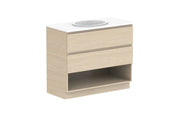 ADP Glacier Shelf Trio Freestanding Vanity - 1050mm / Stone Benchtop / Centre Bowl