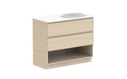ADP Glacier Shelf Trio Freestanding Vanity - 1050mm / Stone Benchtop / Right Hand Bowl