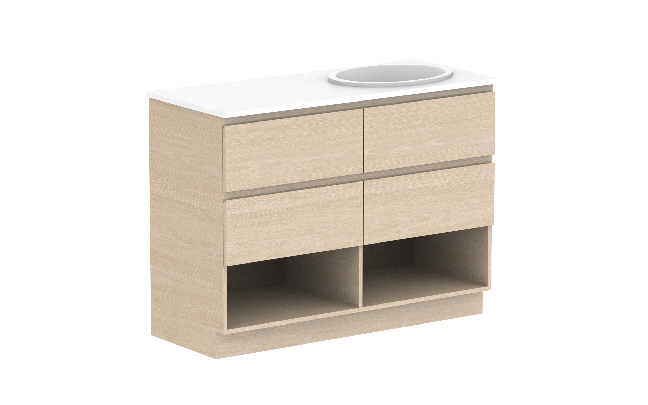 ADP Glacier Lite Shelf Trio Wall Hung Vanity