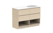 ADP Glacier Shelf Trio Freestanding Vanity - 1200mm / Stone Benchtop / Right Hand Bowl