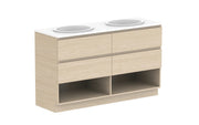 ADP Glacier Shelf Trio Freestanding Vanity - 1500mm / Stone Benchtop / Double Bowl