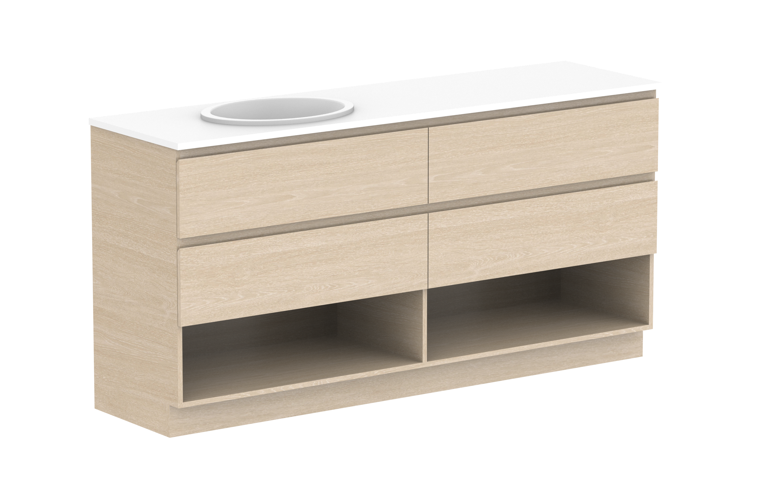 ADP Glacier Lite Shelf Trio Wall Hung Vanity