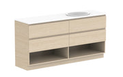 ADP Glacier Shelf Trio Freestanding Vanity - 1800mm / Stone Benchtop / Right Hand Bowl