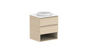 ADP Glacier Shelf Twin Wall Hung Vanity - 600mm / Stone Benchtop / Centre Bowl