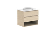 ADP Glacier Shelf Twin Wall Hung Vanity - 750mm / Stone Benchtop / Centre Bowl