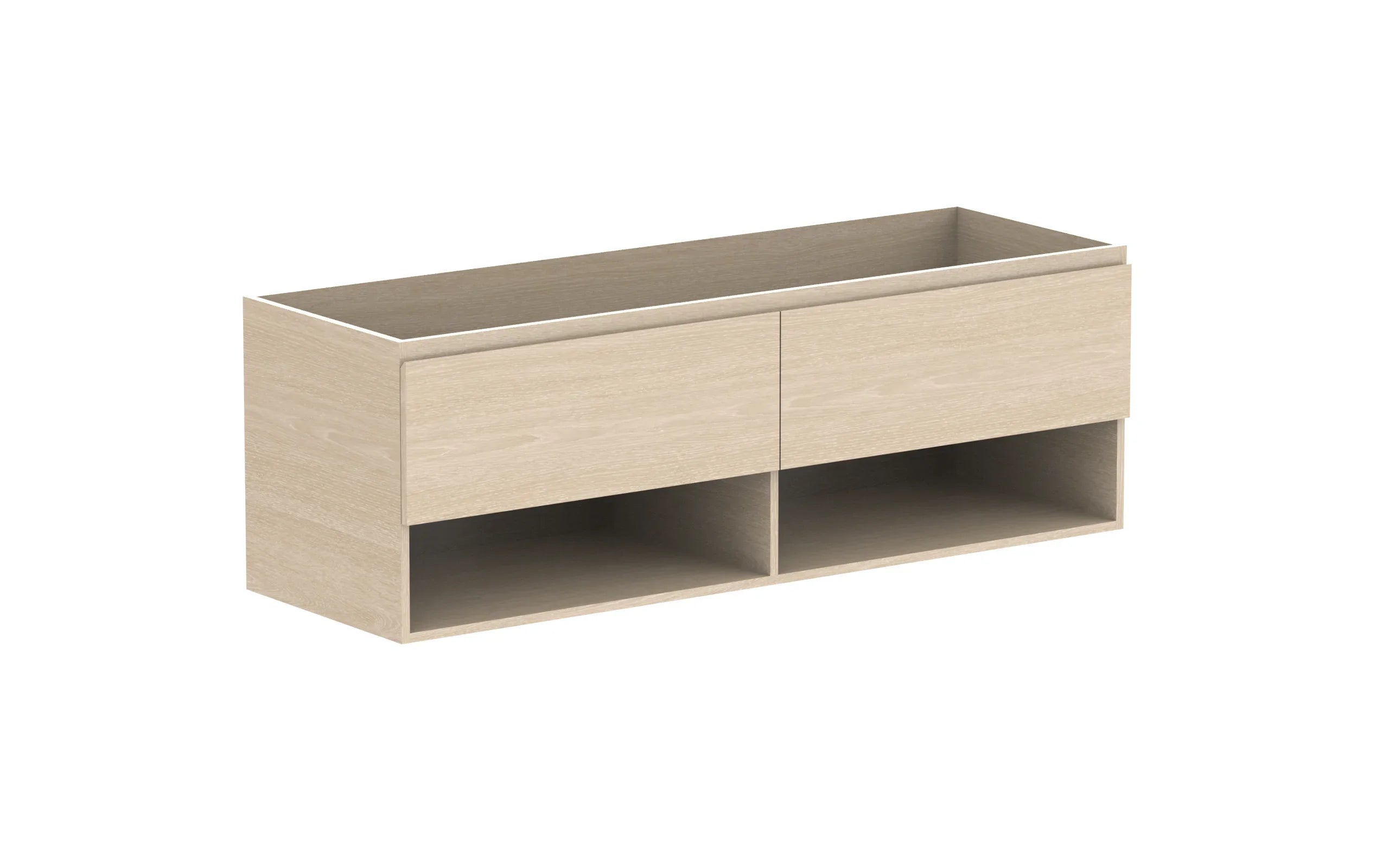 ADP Glacier Shelf Slim Wall Hung Vanity - 1500mm / No Top / Centre Bowl