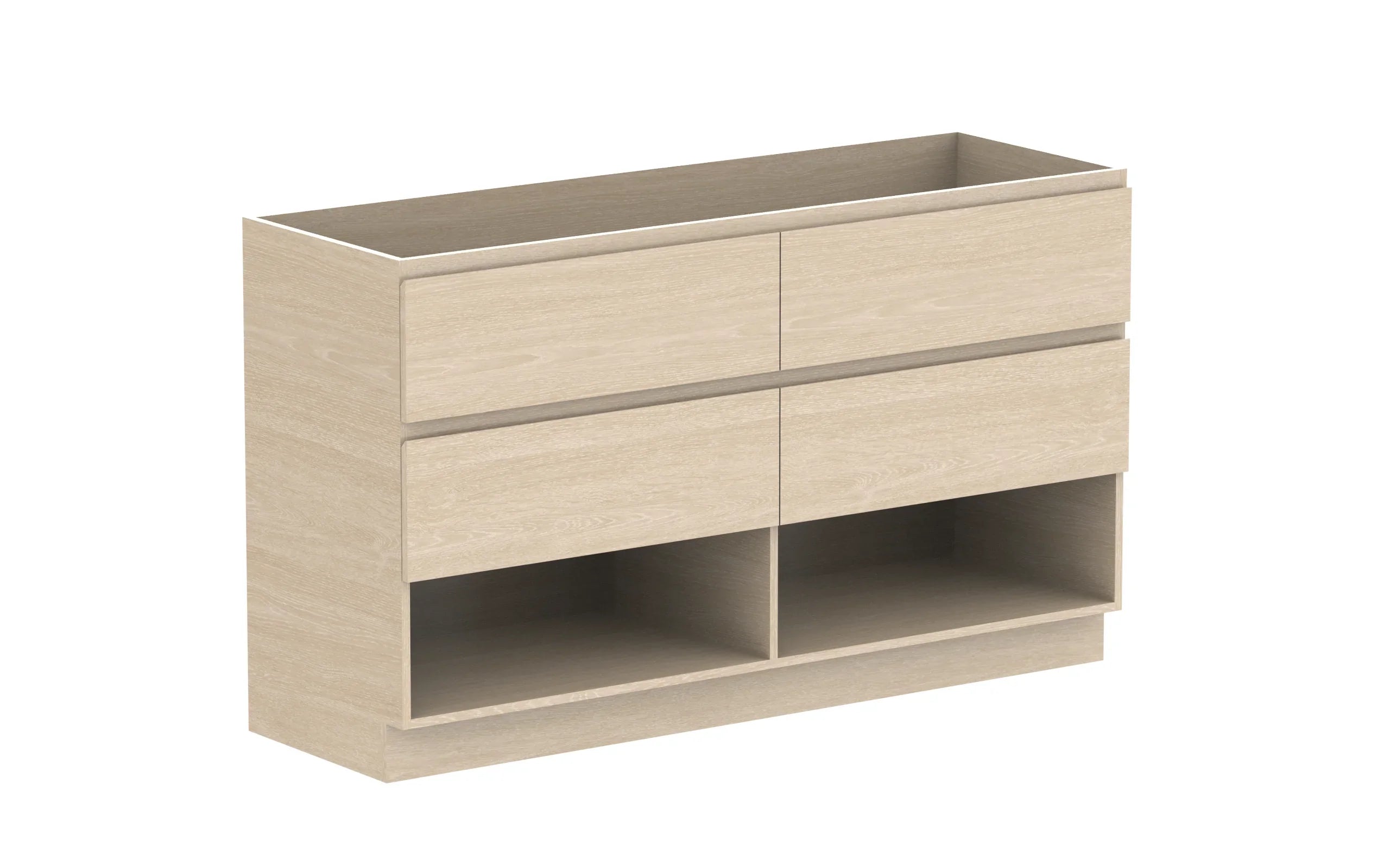 ADP Glacier Shelf Trio Freestanding Vanity - 1500mm / No Top / Centre Bowl