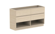 ADP Glacier Shelf Trio Freestanding Vanity - 1500mm / No Top / Double Bowl