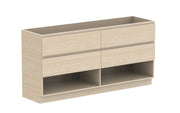 ADP Glacier Shelf Trio Freestanding Vanity - 1800mm / No Top / Double Bowl
