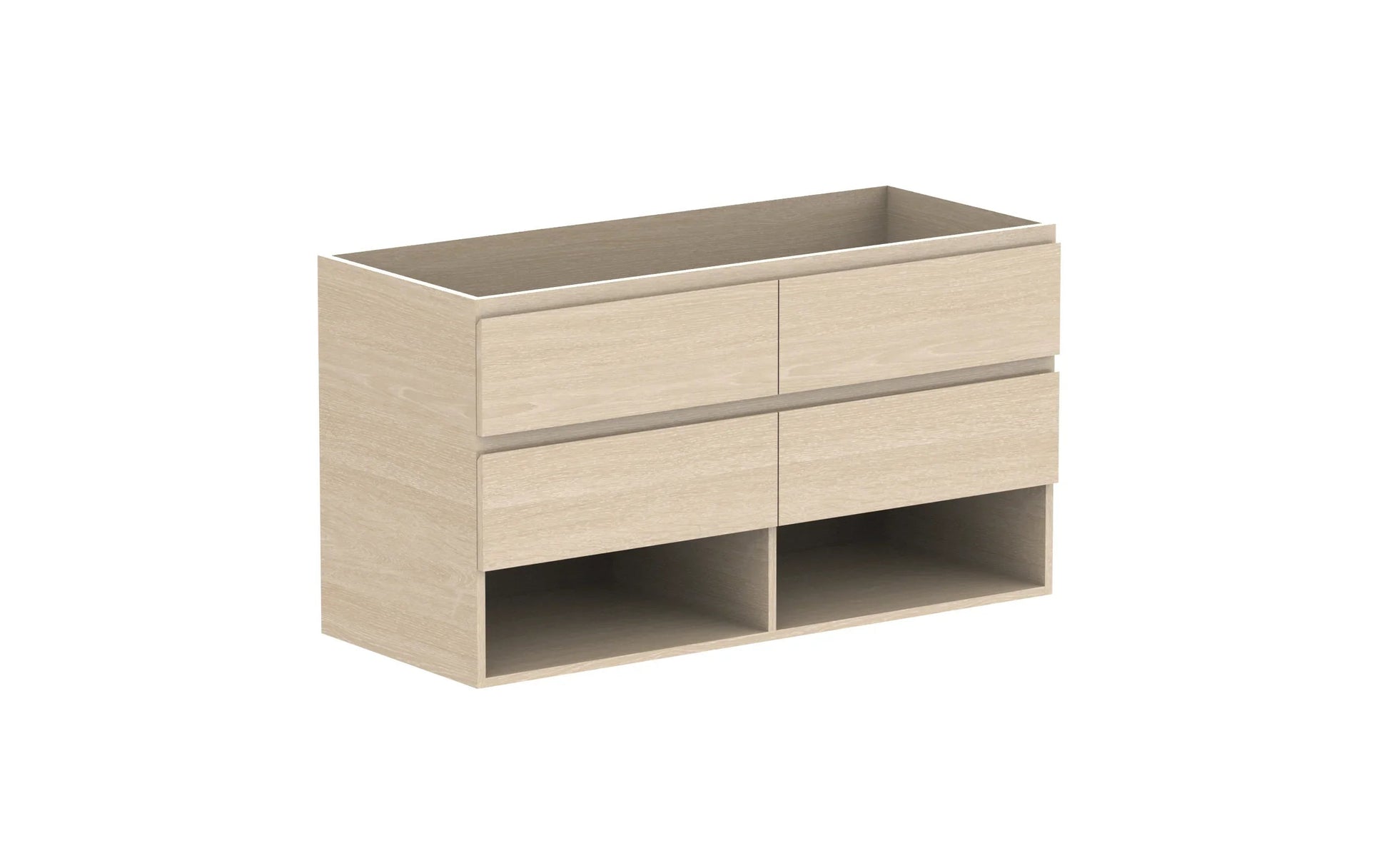 ADP Glacier Shelf Twin Wall Hung Vanity - 1200mm / No Top / Centre Bowl