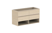 ADP Glacier Shelf Twin Wall Hung Vanity - 1200mm / No Top / Left Hand Bowl