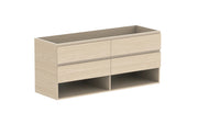 ADP Glacier Shelf Twin Wall Hung Vanity - 1500mm / No Top / Centre Bowl