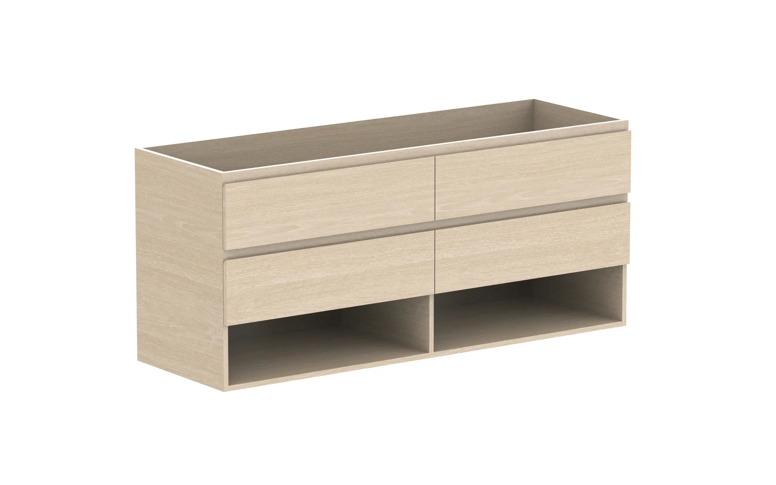 ADP Glacier Shelf Twin Wall Hung Vanity - 1500mm / No Top / Centre Bowl