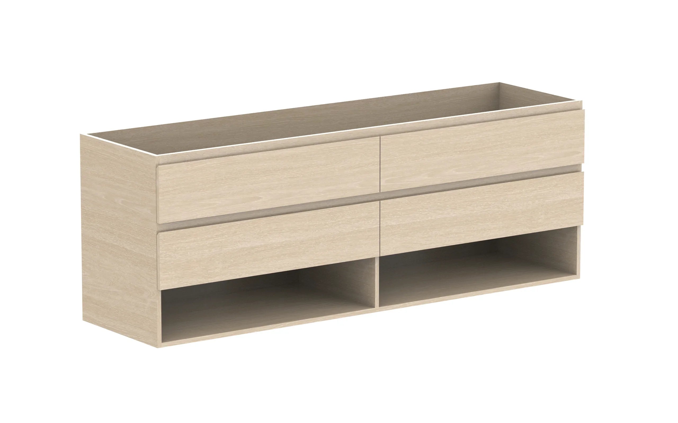 ADP Glacier Shelf Twin Wall Hung Vanity - 1800mm / No Top / Right Hand Bowl