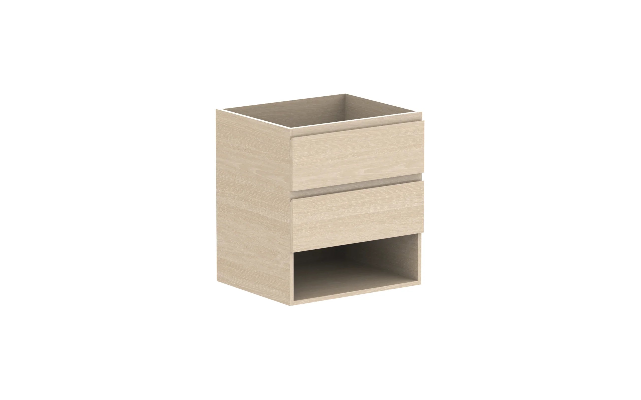 ADP Glacier Shelf Twin Wall Hung Vanity - 600mm / No Top / Centre Bowl