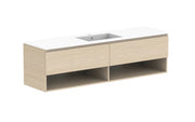 ADP Glacier Shelf Slim Wall Hung Vanity - 1800mm / Cast Marble Moulded Top / Centre Bowl
