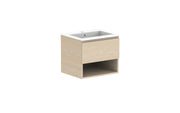 ADP Glacier Shelf Slim Wall Hung Vanity - 600mm / Cast Marble Moulded Top / Centre Bowl