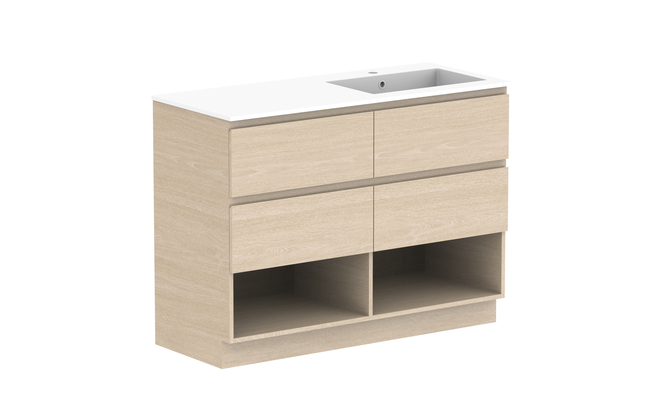 ADP Glacier Lite Shelf Trio Wall Hung Vanity